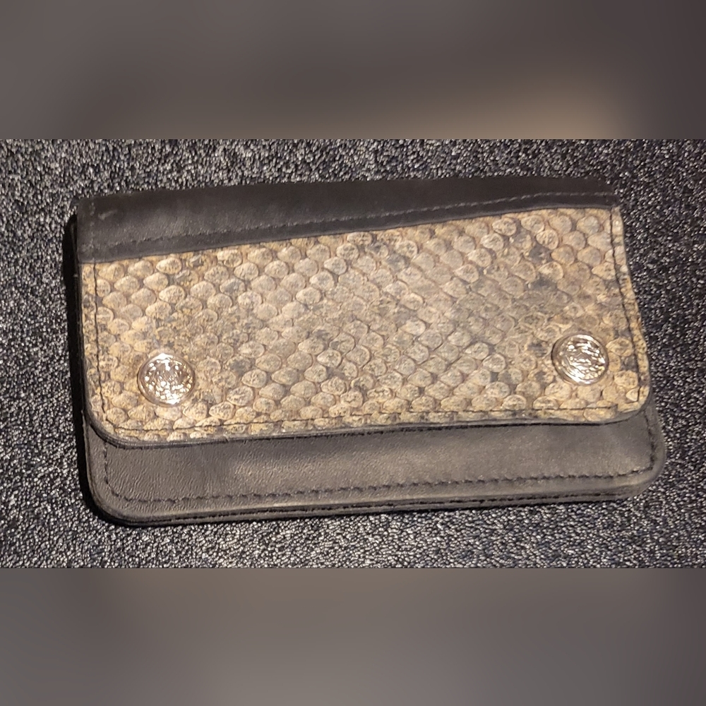 Snakeskin trucker wallet